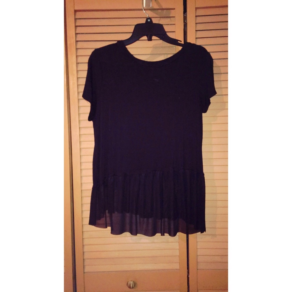 Sheer bottom peplum